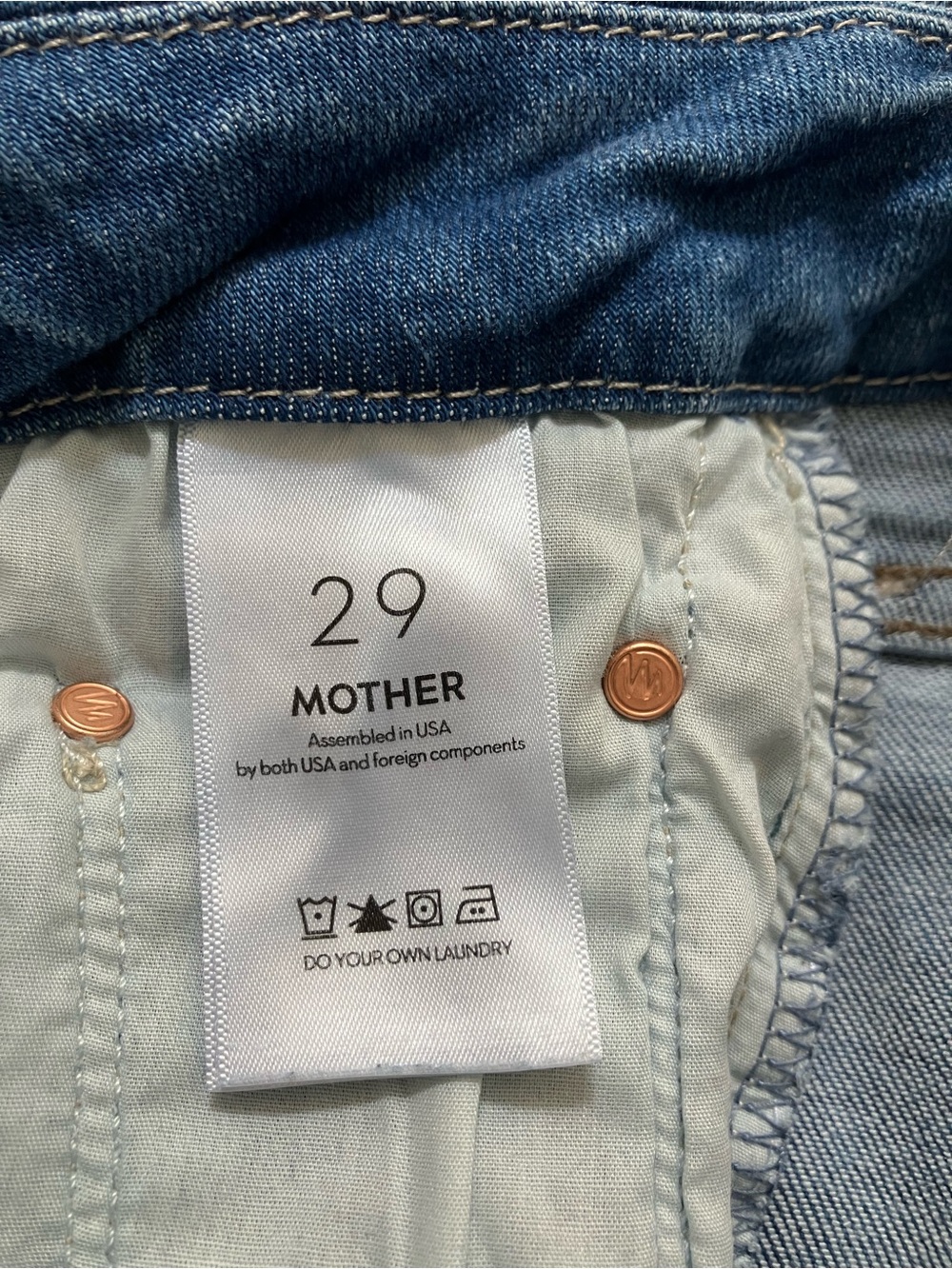 Mother The Roller Fray Wide Leg Denim Jeans Work Hard Play Hard size 29 - Picture 12 of 14